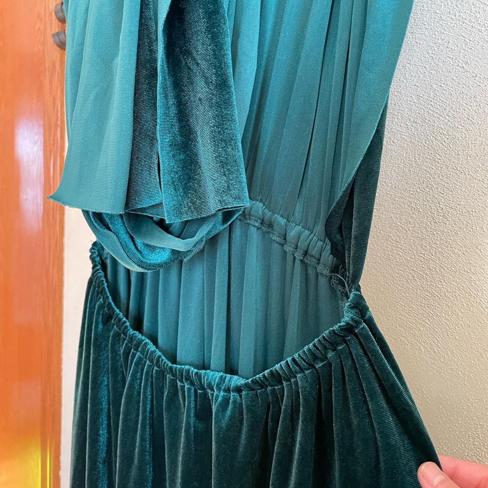 Scholle Dress Emerald Green Velvet Long Infinity Wrap Dress Bridesmaid Party - Picture 9 of 13